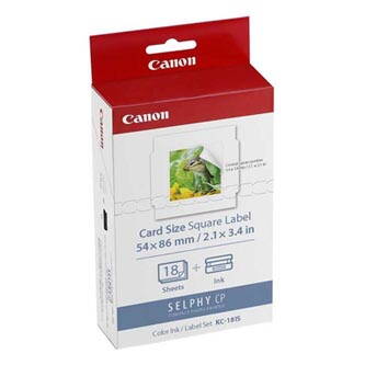 Etikety Canon Selphy CP XXX, bílá, 18, ks KC18IS, pro termosublimační tiskárny, 54x86mm, včetně napařovací folie