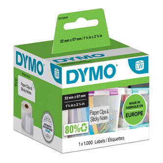 Dymo papírové štítky 57mm x 32mm, bílé, multifunkční, 1000 ks, 11354, S0722540