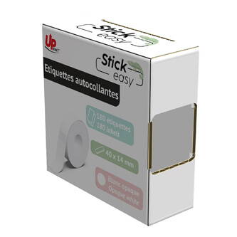 UPrint etikety 14mmx40mm, bílé, 180 etiket, baleno po 1 ks, UP21 180 WHITE, pro tiskárny etiket UPrint UP21