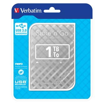 Verbatim externí pevný disk, Store N Go, 2.5", USB 3.0 (3.2 Gen 1), 1TB, 53197, stříbrný