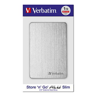 Verbatim externí pevný disk, Store,n,Go ALU Slim, 2.5", USB 3.0, 1TB, 53663, stříbrný