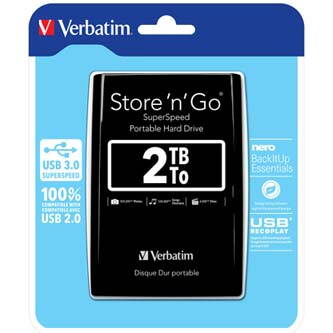 Verbatim externí pevný disk, Store N Go, 2.5", USB 3.0 (3.2 Gen 1), 2TB, 53177, černý