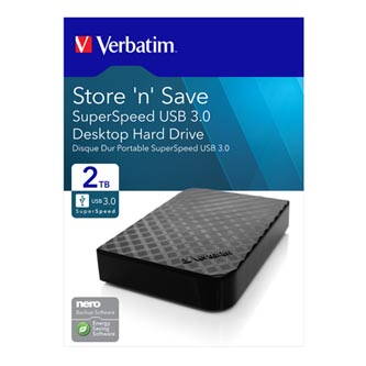 Verbatim externí pevný disk, Store,N,Save, 3.5", USB 3.0, 2TB, 47683, černý
