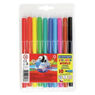 Centropen, sada popisovačů 7550, color, 10ks, 1mm, válcový hrot odolný proti zatlačení