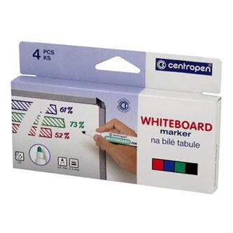 Centropen, sada whiteboard marker 8559, color, 4ks, 2.5mm, alkoholová báze