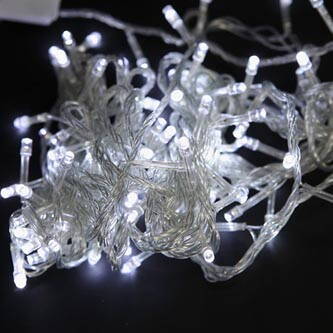 LED osvětlení, řetěz, 10m, 220-240 V (50-60Hz), 6W, studená bílá, transparentní kabel, 30000h, 100x LED