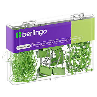 Sada kancelářských potřeb zelená, 1ks, Berlingo, 120 ks v balení