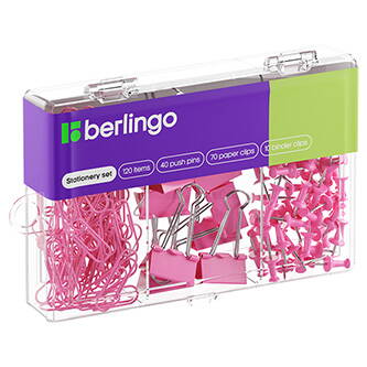 Sada kancelářských potřeb růžová, 1ks, Berlingo, 120 ks v balení