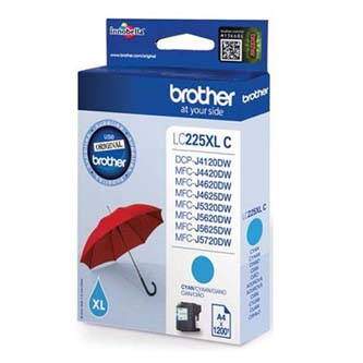 Brother originální ink LC-225XLC, cyan, 1200str., Brother MFC-J4420DW, MFC-J4620DW