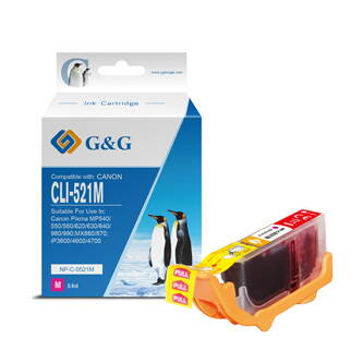 G&G kompatibilní ink s CLI521M, magenta, 8.4ml, NP-C-0521M, 2935B001, pro Canon iP3600, iP4600, MP620, MP630, MP980