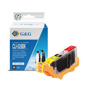G&G kompatibilní ink s CLI526BK, black, 8.4ml, NP-C-0526BK, 4540B001, pro Canon Pixma  MG5150, MG5250, MG6150, MG8150