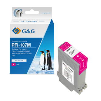 G&G kompatibilní ink s PFI107M, magenta, 130ml, NC-00107M, 6707B001, pro Canon iPF-680, 685, 780, 785