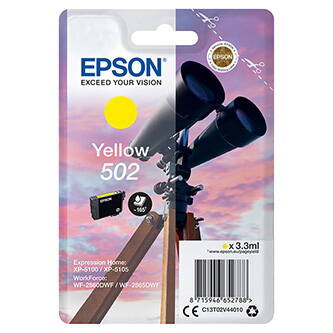 Epson originální ink C13T02V44020, 502, T02V440, yellow, 165str., 3.3ml, Epson XP-5100, XP-5105, WF-2880dwf, WF2865dwf