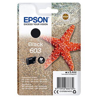 Epson originální ink C13T03U14010, 603, black, 3.4ml, Epson Expression Home XP-2100, 2105, 3100, 3105 WF-2310