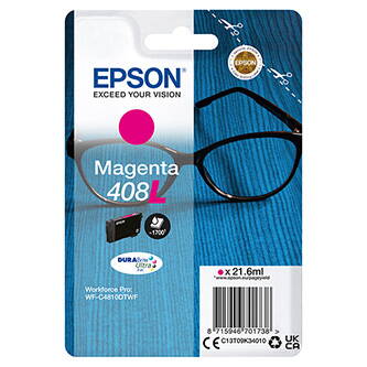 Epson originální ink C13T09K34010, T09K340, 408L, magenta, 21.6ml, Epson WF-C4810DTWF