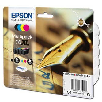 Epson originální ink C13T16364012, T163640, 16XL, CMYK, 3x6.5/12.9ml, Epson WorkForce WF-2540WF, WF-2530WF, WF-2520NF, WF-2010