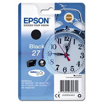 Epson originální ink C13T27014012, 27, black, 6,2ml, Epson WF-3620, 3640, 7110, 7610, 7620