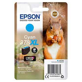 Epson originální ink C13T37924010, 378XL, cyan, 9,3ml, Epson XP-15000