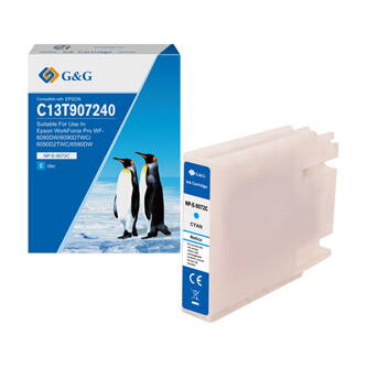 G&G kompatibilní ink s C13T907240, cyan, NP-E-9072C, pro Epson WorkForce Pro WF-6090DW