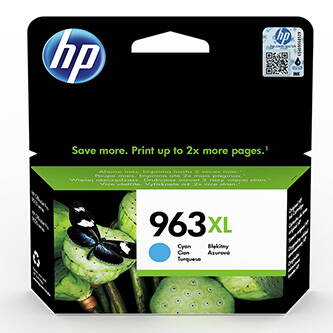 HP originální ink 3JA27AE, HP 963XL, cyan, 1600str., 22.92ml, high capacity, HP Officejet Pro 9012, 9014, 9015, 9016, 9019/P