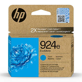 HP originální ink EvoMore 4K0U7NE#CE1, HP 924e, cyan, 800str.