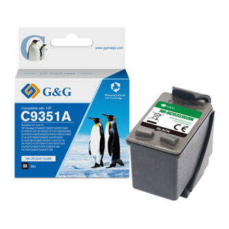 G&G kompatibilní ink s C9351A, black, 16ml, ml NH-R9351BK, pro HP Deskjet 3930, 3940, Fax 1250, Officejet 4315 All i