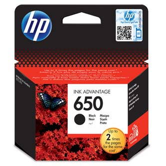 HP originální ink CZ101AE, HP 650, black, 360str., 6,5ml, HP Deskjet Ink Advantage 2515AiO,3515e-Ai0,3545,4515