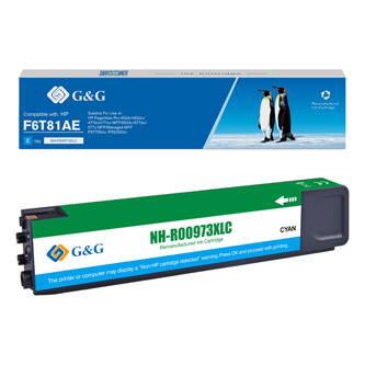 G&G kompatibilní ink s F6T81AE, cyan, 7000str., NH-R00973XLC, pro HP PageWide Pro 452, Pro 477