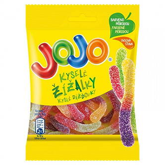 Bonbóny JOJO, 90g, Žížaly kyselé, gumové, Nestlé