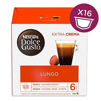 Kávové kapsle Nescafé Dolce Gusto lungo, 3x16 kapslí, velkoobchodní balení karton