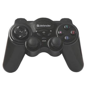 Gamepad Defender AAA, GAME MASTER WIRELESS, 2.4 GHz, 12tl., bezdrátové, černý, 3x AAA, vibrační, Windows 2000/XP/Vista/7