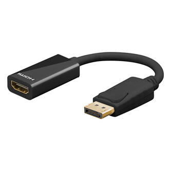 Video redukce, DisplayPort samec - HDMI samice, DP verze 1.2, černá, rozlišení až 8K Ultra HD 4320p (30 Hz)