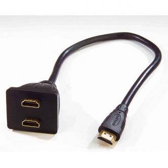 Redukce HDMI rozdvojka, HDMI M-HDMI F 2x, pozlacené konektory