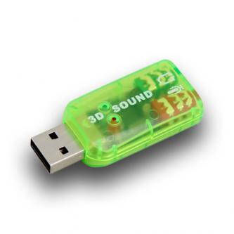 USB (2.0) Redukce, USB-Audio, USB A (2.0) M-Jack (3,5mm) 2x F, 0, zelená, USB zvuková karta