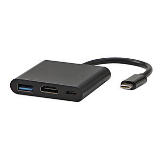 USB (3.1) Adaptér, USB C (3.1) M-HDMI F + USB A (3.0) F + USB C (3.1) F, 0, černý, All New, box, 4K2K@30Hz, USB PD