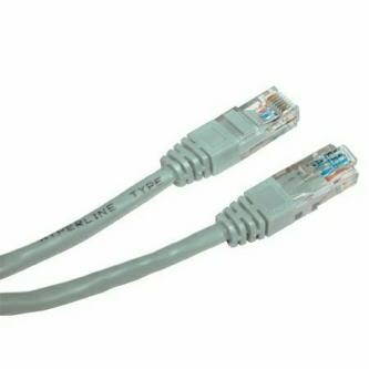 UTP patchcord, Cat.5e, RJ45 M-1m, nestíněný, křížený, šedý, k propojení 2 PC, economy