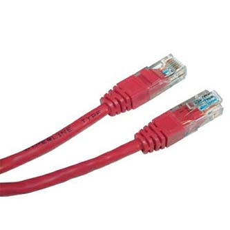 UTP patchcord, Cat.5e, RJ45 M-0.25m, nestíněný, červený, economy