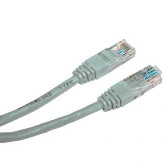 UTP patchcord, Cat.5e, RJ45 M-10m, nestíněný, křížený, šedý, Logo, blistr