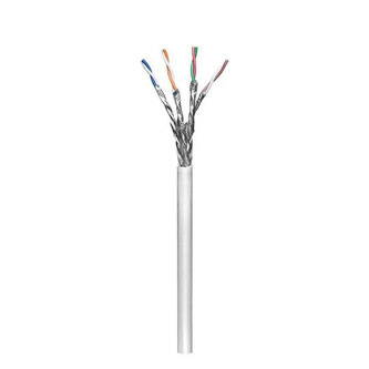 Síťový LAN kabel S/FTP kabel, Cat.6, Lanko - Lanko, 305 m, dvojitě stíněný, CCA, šedý