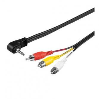Kabel Jack (3,5mm) M- Cinch 3x M, 1.5m, 4-pólovy jack, černá, Logo, blistr