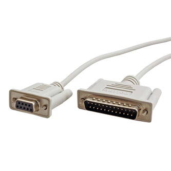 Datový kabel sériový+paralelní, 25 pin M- 9 pin F, 6m, šedý, k modemu