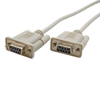 Kabel laplink sériový, 9 pin F- 9 pin F, 2m, AT cross, bílý
