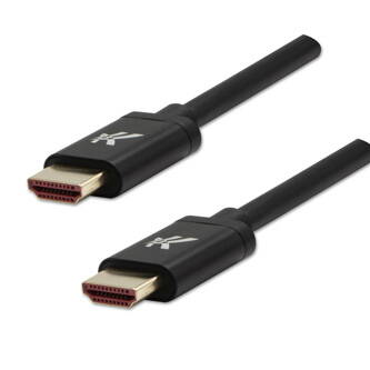 HDMI M- HDMI M, Ultra High Speed, 1m, zlacené konektory, hliníkové provedení krytky, černý, Logo, 8K@60Hz, 48Gb/s