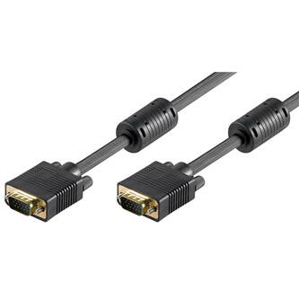 Video kabel SVGA (D-sub) samec - SVGA (D-sub) samec, 2m, pozlacené konektory, stíněný, černý, Logo blistr
