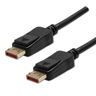 Video kabel DisplayPort samec - DisplayPort samec, DP v 1.4, 2m, pozlacené konektory, černý, Logo blistr, 8K@60Hz, 32,4Gb/s