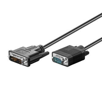 Kabel DVI (18+5) M- VGA (D-sub) M, 2m, černá