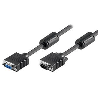 Kabel VGA (D-sub) M- VGA (D-sub) F, 3m, stíněný, černá