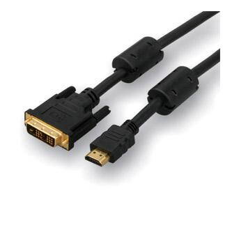 Kabel DVI (18+1) M- HDMI M, DVI-HDMI, 5m, zlacené konektory, černá