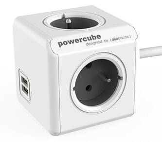 Cubenest - Powercube, 1.5m, Extended USB PD 35W, 2X C, šedá, POWERCUBE, 4 zásuvky, 2x USB C, Power Delivery 35 W