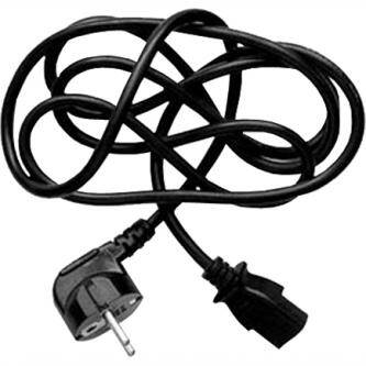 Síťový kabel 230V napájecí, CEE7 (vidlice)-C13, 2m, VDE approved, černý, Logo